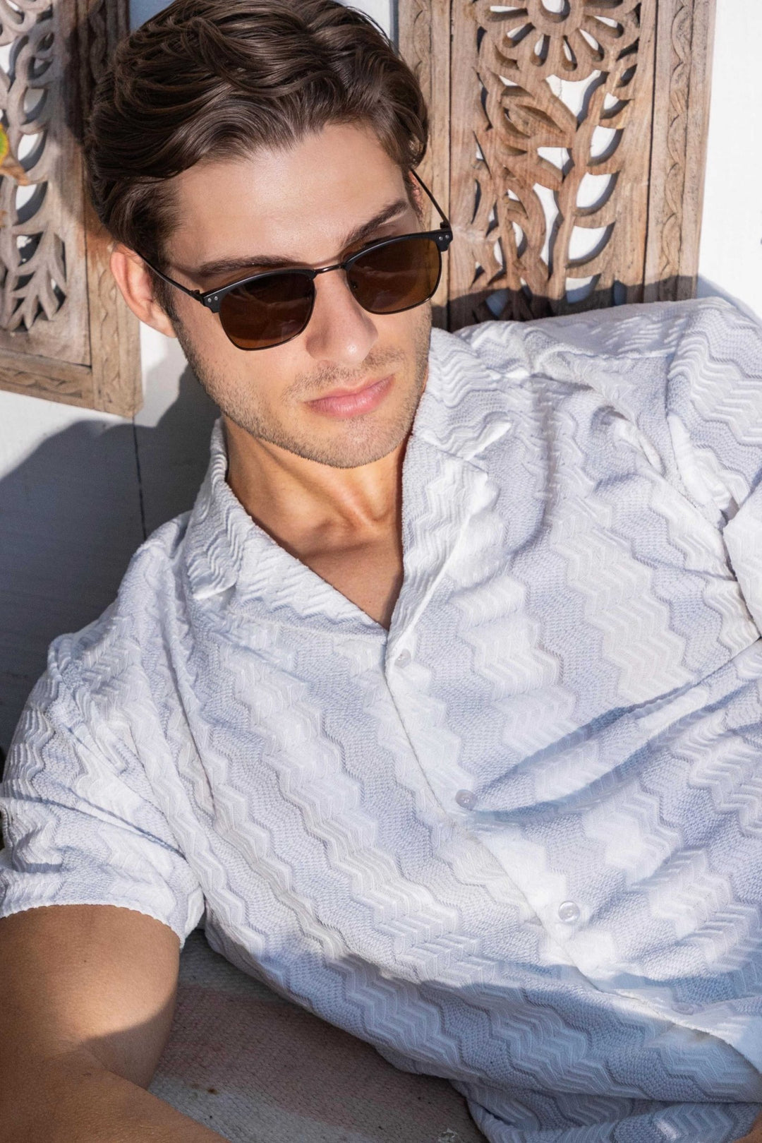 Men's Riviera Textured Button Down Knit Shirt - Especially Yours
