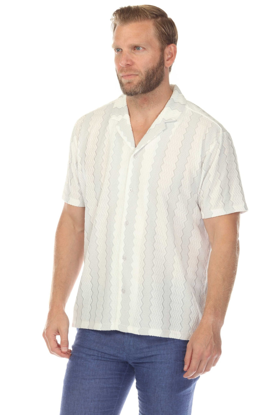 Men's Riviera Textured Button Down Knit Shirt - Especially Yours