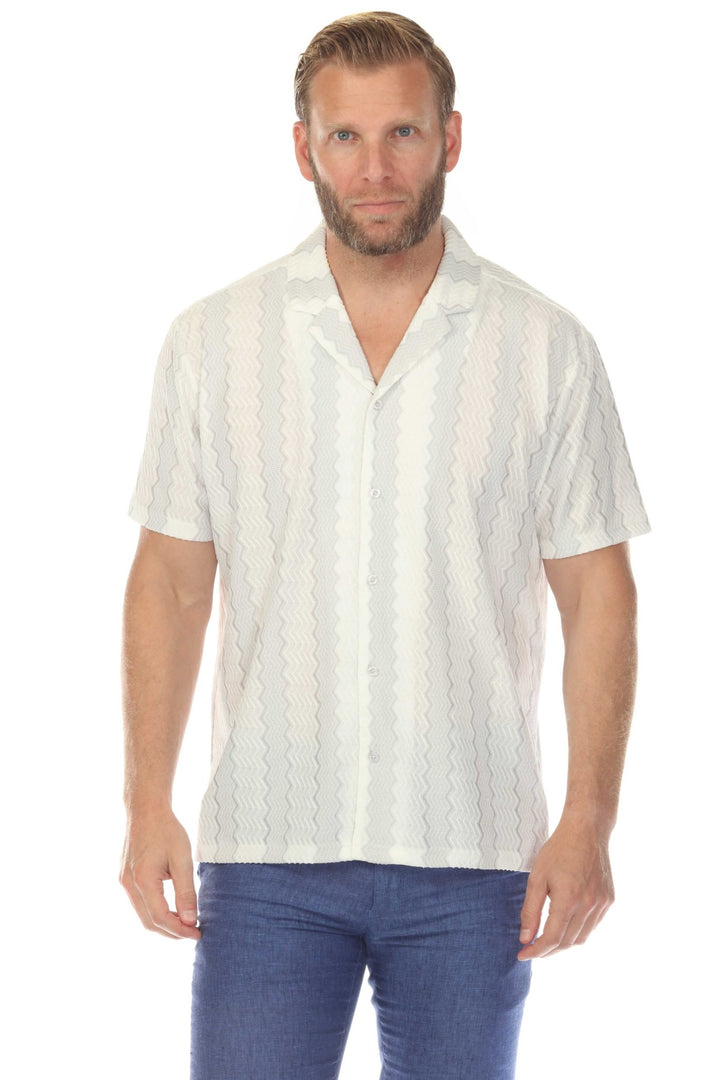 Men's Riviera Textured Button Down Knit Shirt - Especially Yours