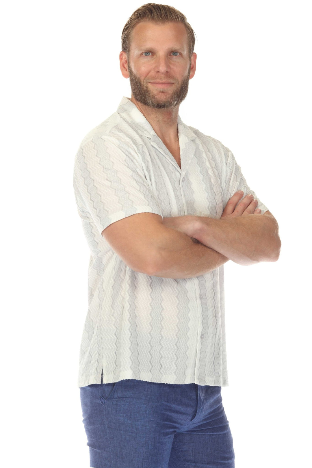 Men's Riviera Textured Button Down Knit Shirt - Especially Yours