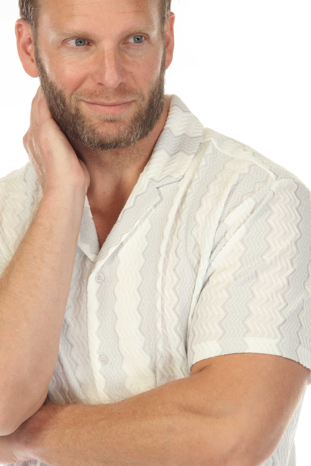 Men's Riviera Textured Button Down Knit Shirt - Especially Yours