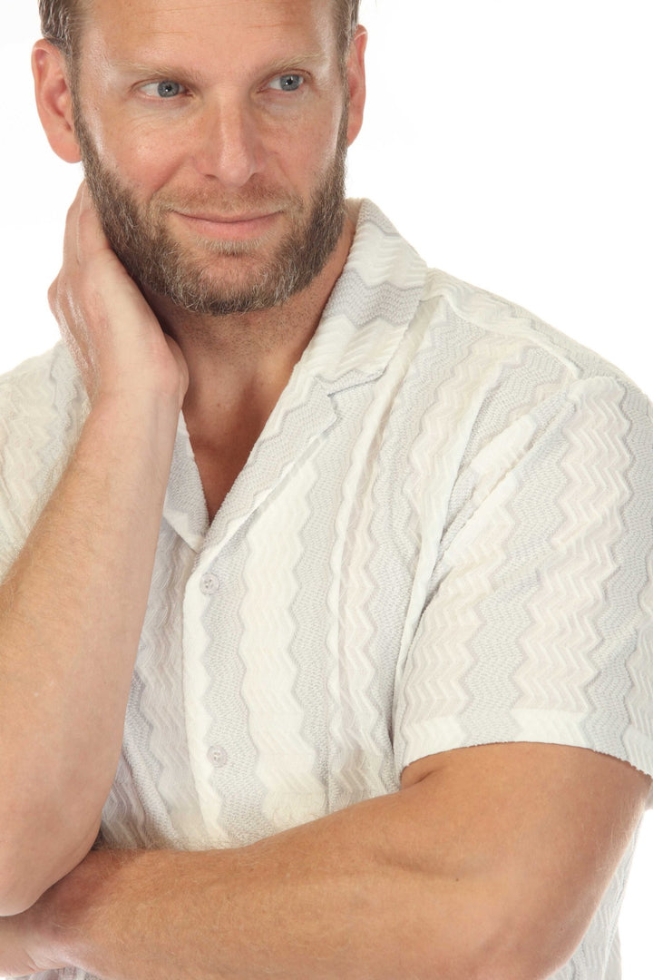 Men's Riviera Textured Button Down Knit Shirt - Especially Yours