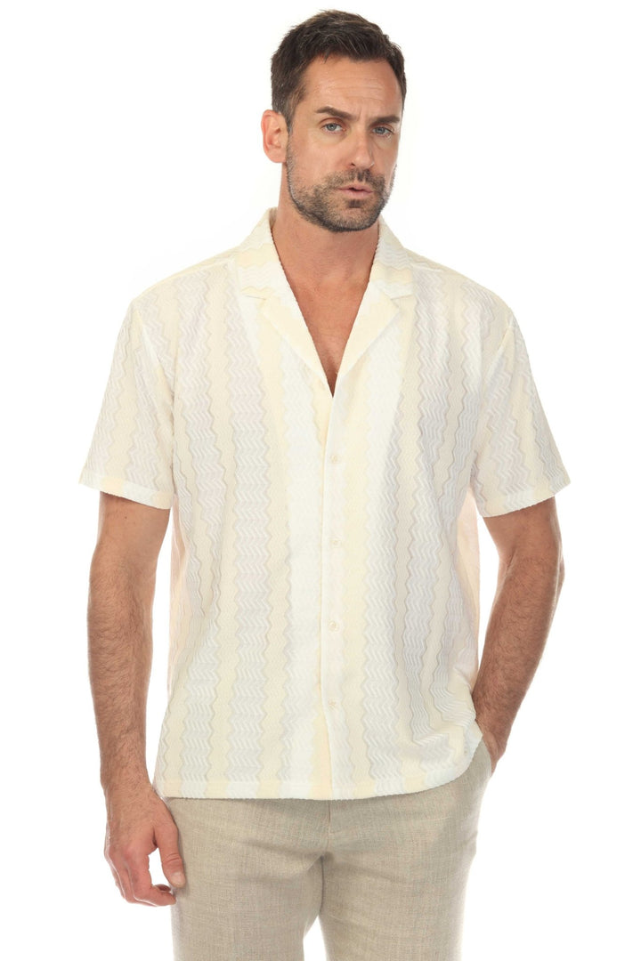Men's Riviera Textured Button Down Knit Shirt - Especially Yours