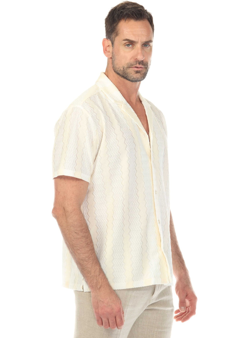 Men's Riviera Textured Button Down Knit Shirt - Especially Yours