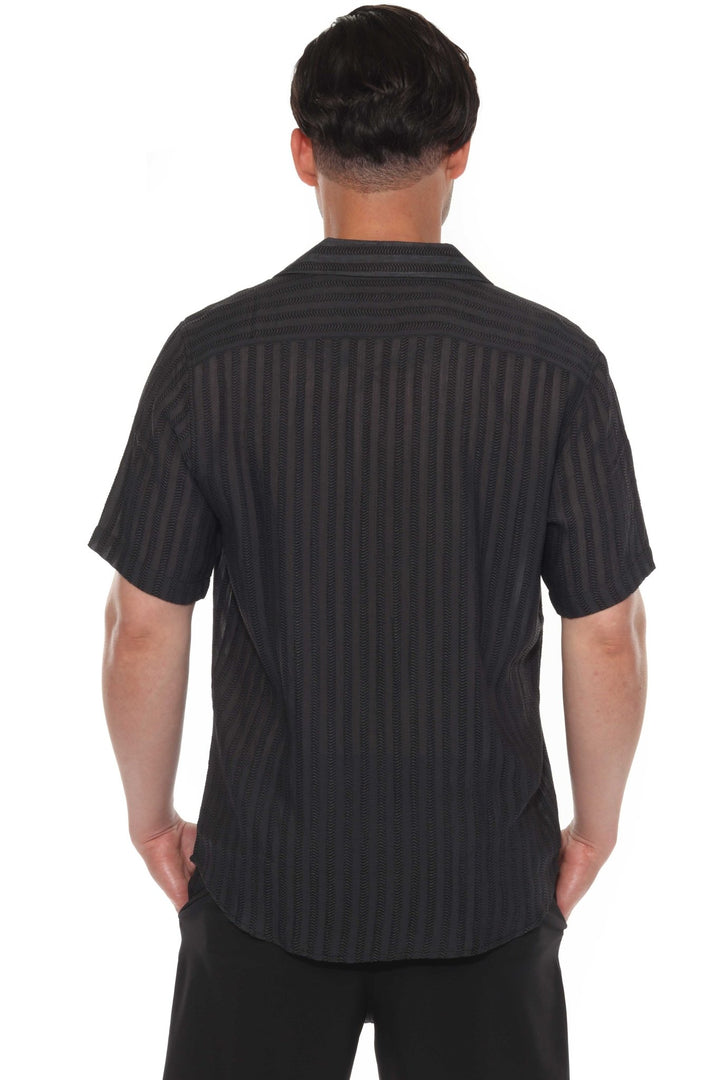 Men's Resort Style Casual Striped Lightweight Rayon Blend Shirt - Especially Yours