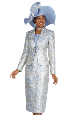 Floral Jacquard Special Occasion Ensemble – Dress and Jacket Set - 6268 - Especially Yours