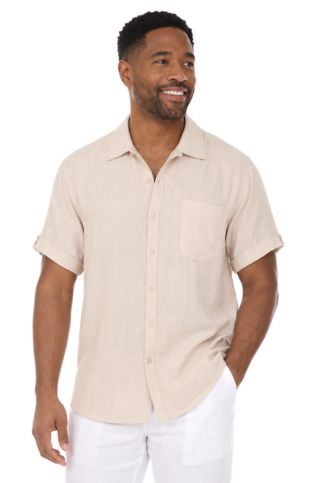 Men's Beach Casual Short Sleeve Button Down Shirt - Especially Yours