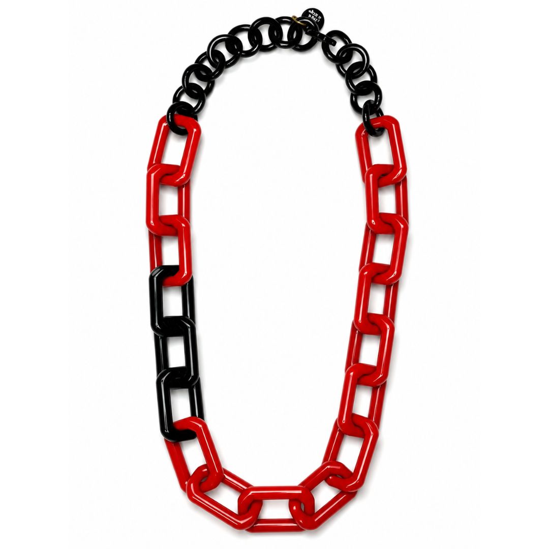 Red & Black Chunky Chain Statement Necklace – Alisha D Jewelry