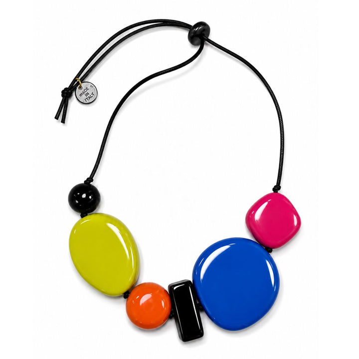 Multi Color Geometric Resin Necklace by Alisha D Jewelry