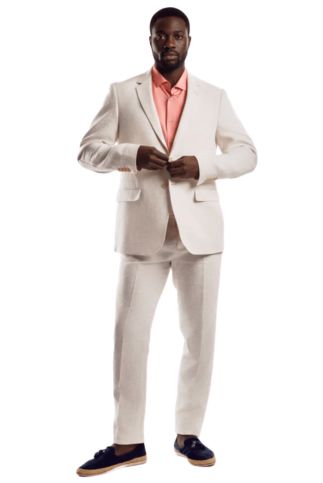 Men's Textured Linen Slub Weave Suit