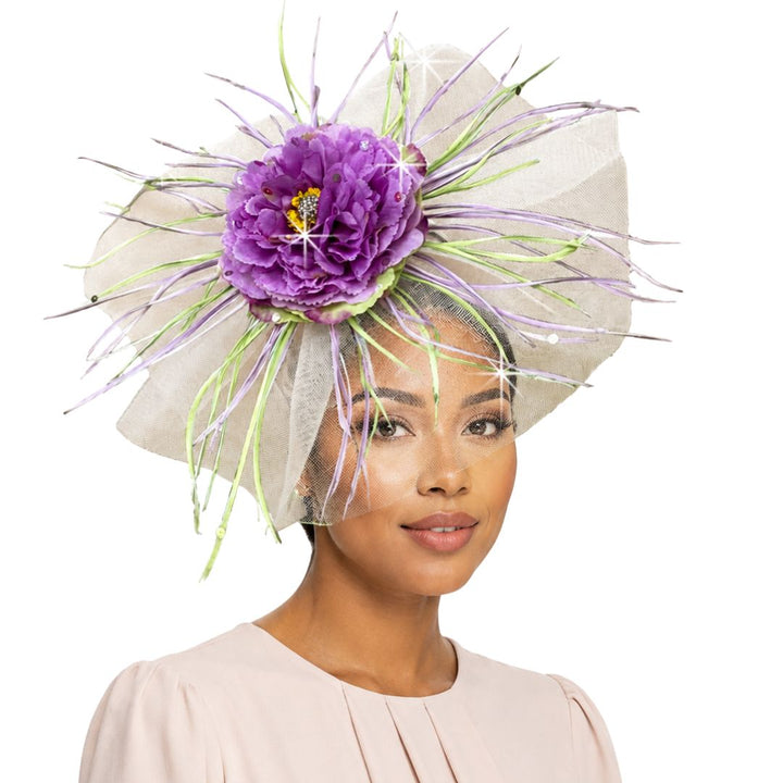 Singapore Peony Fascinator Church Hat - Whittall & Shon