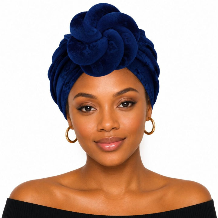 Sculpted Floral Knot Accent Turban Hair Wrap - Especially Yours