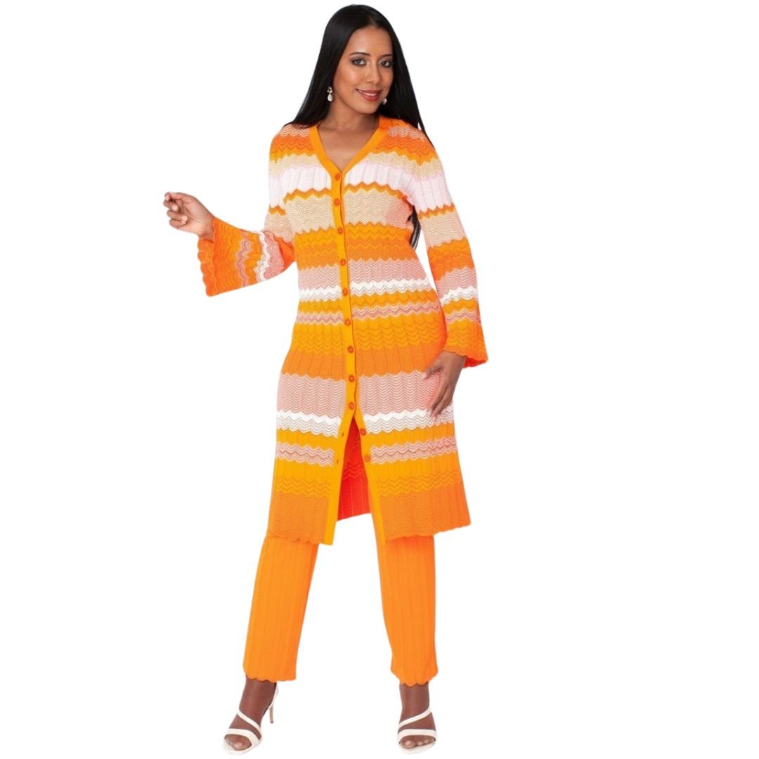 Chevron Knit Dress & Pant Set - 51013 - Especially Yours
