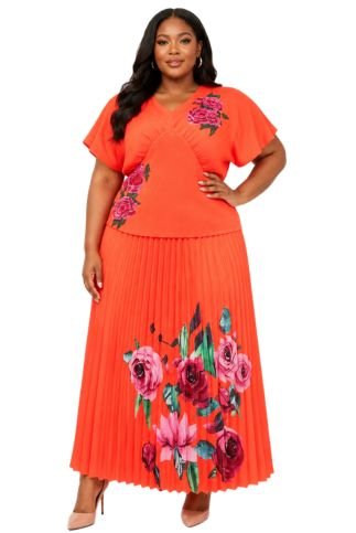 Botanical Elegance Pleated Skirt Set - 83025 - Especially Yours