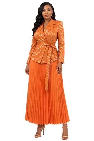 Zaria Pleated Skirt & Wrap Jacket Set - 83009 - Especially Yours