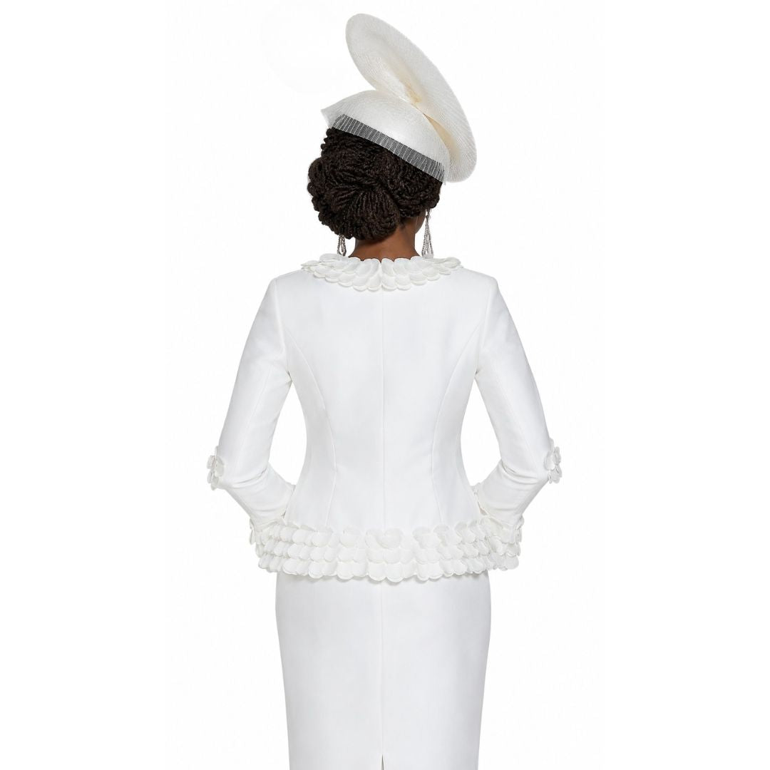 Elegant Scalloped Petal Trim Skirt Suit by Lily & Taylor - Especially Yours