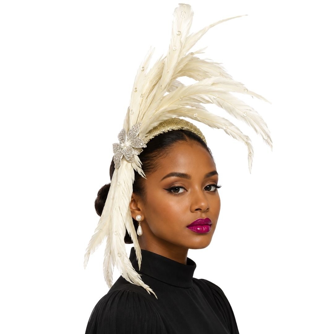Josephine Baker Feather Crown Fascinator - Whittall & Shon - Especially Yours
