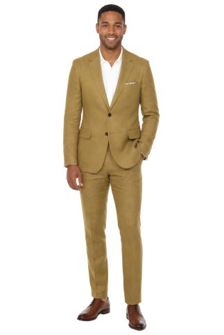 Men's Textured Linen Blend Suit