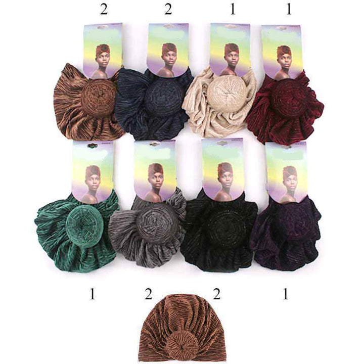 12PCS - Pleated Velvet Turban Hats - Especially Yours