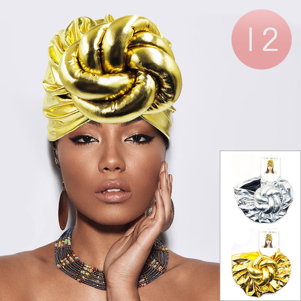 12PCS - Metallic Turban Hats - Especially Yours