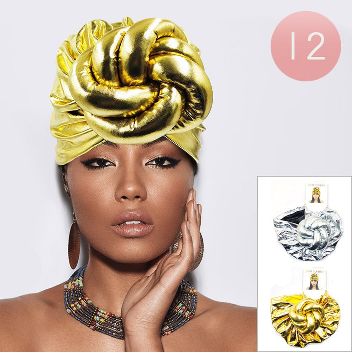 12PCS - Metallic Turban Hats - Especially Yours