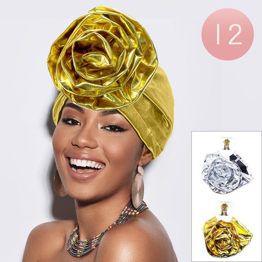12PCS - Metallic Turban Hats - Especially Yours