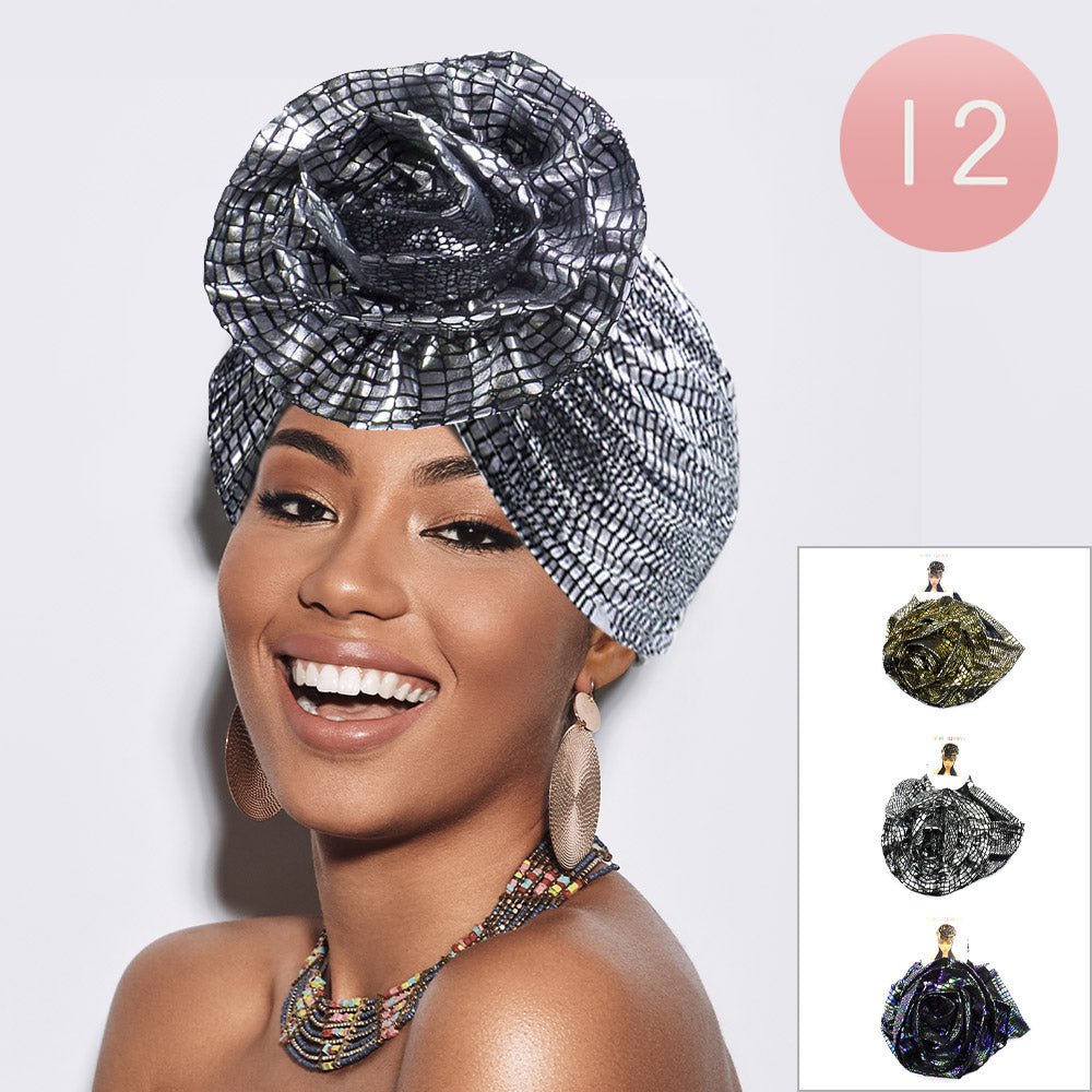 12PCS - Metallic Turban Hats - Especially Yours