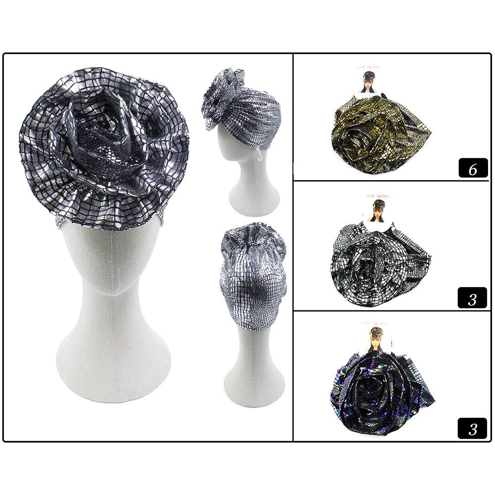 12PCS - Metallic Turban Hats - Especially Yours