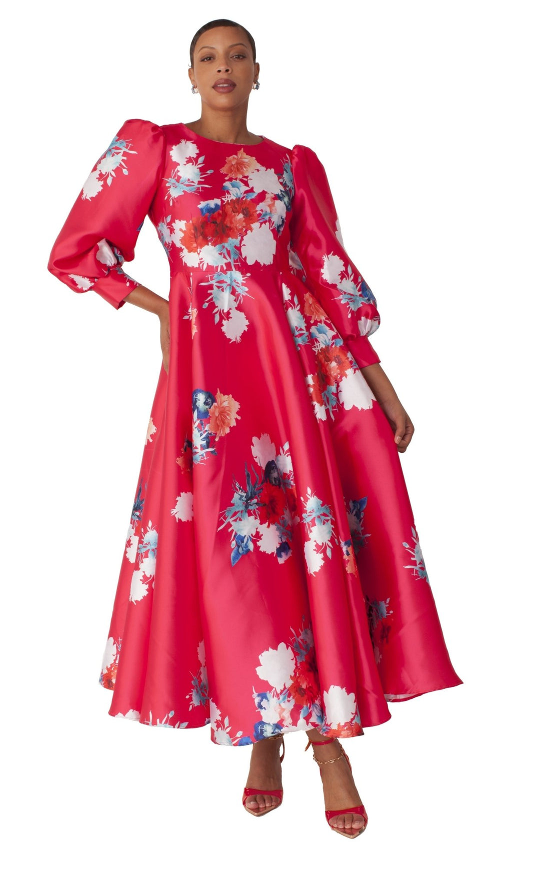 Elegant Long Dress with Bishop Sleeves - 4820 - Especially Yours