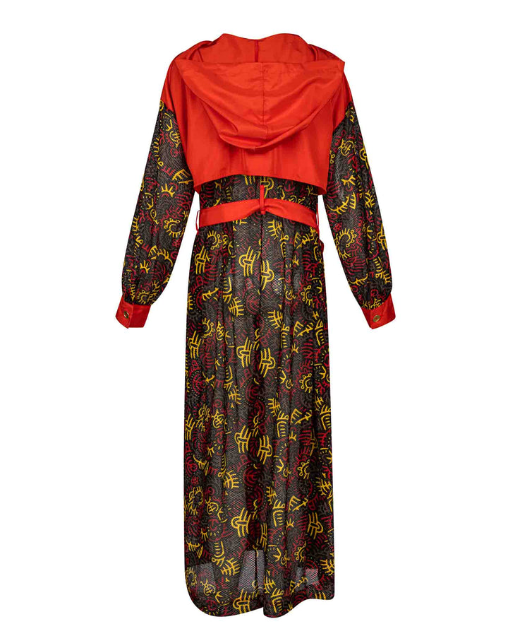 Harlem Red Mesh Trench Coat - Especially Yours