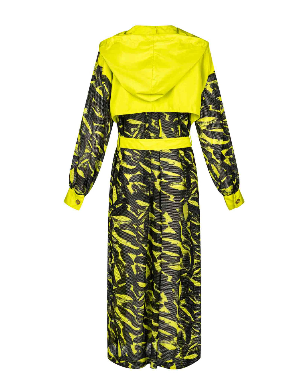 Lime Punch Green Mesh Trench Coat - Especially Yours