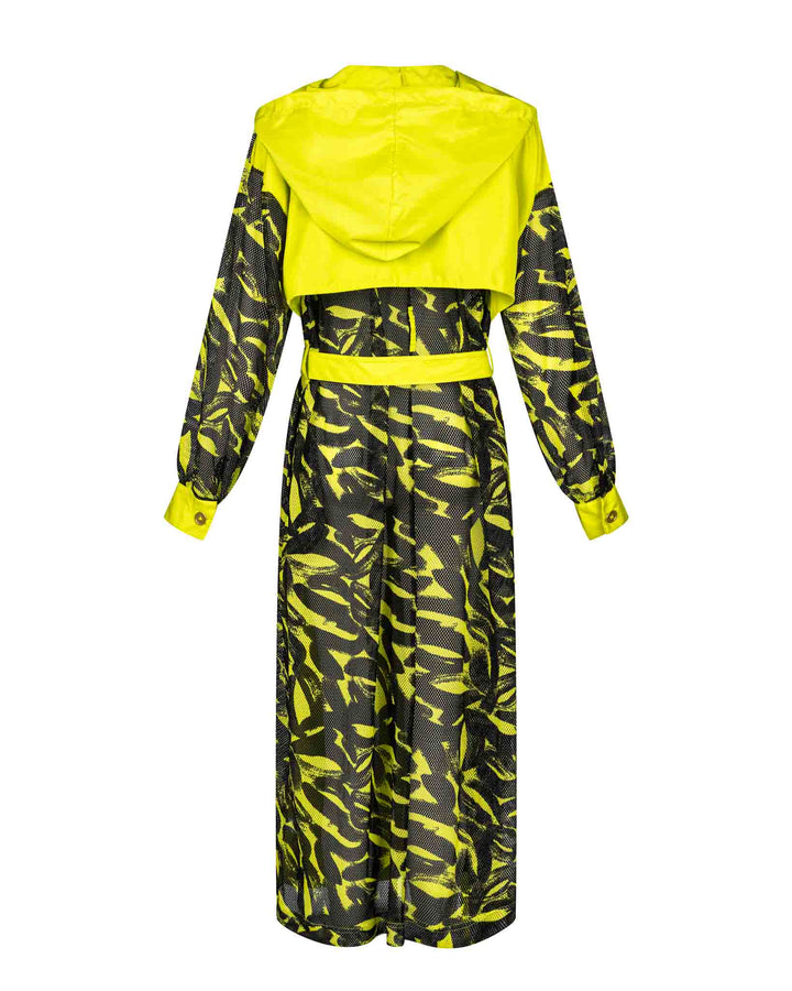 Lime Punch Green Mesh Trench Coat - Especially Yours