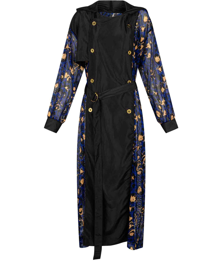 Sherbert Blue Mesh Trench Coat - Especially Yours
