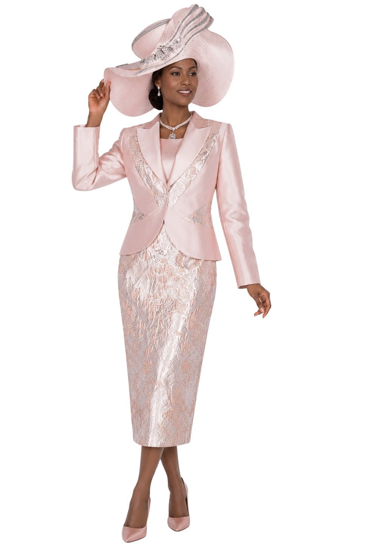 Elegant White Metallic Pattern Church Dress Suit with Rhinestone Jacket - Especially Yours