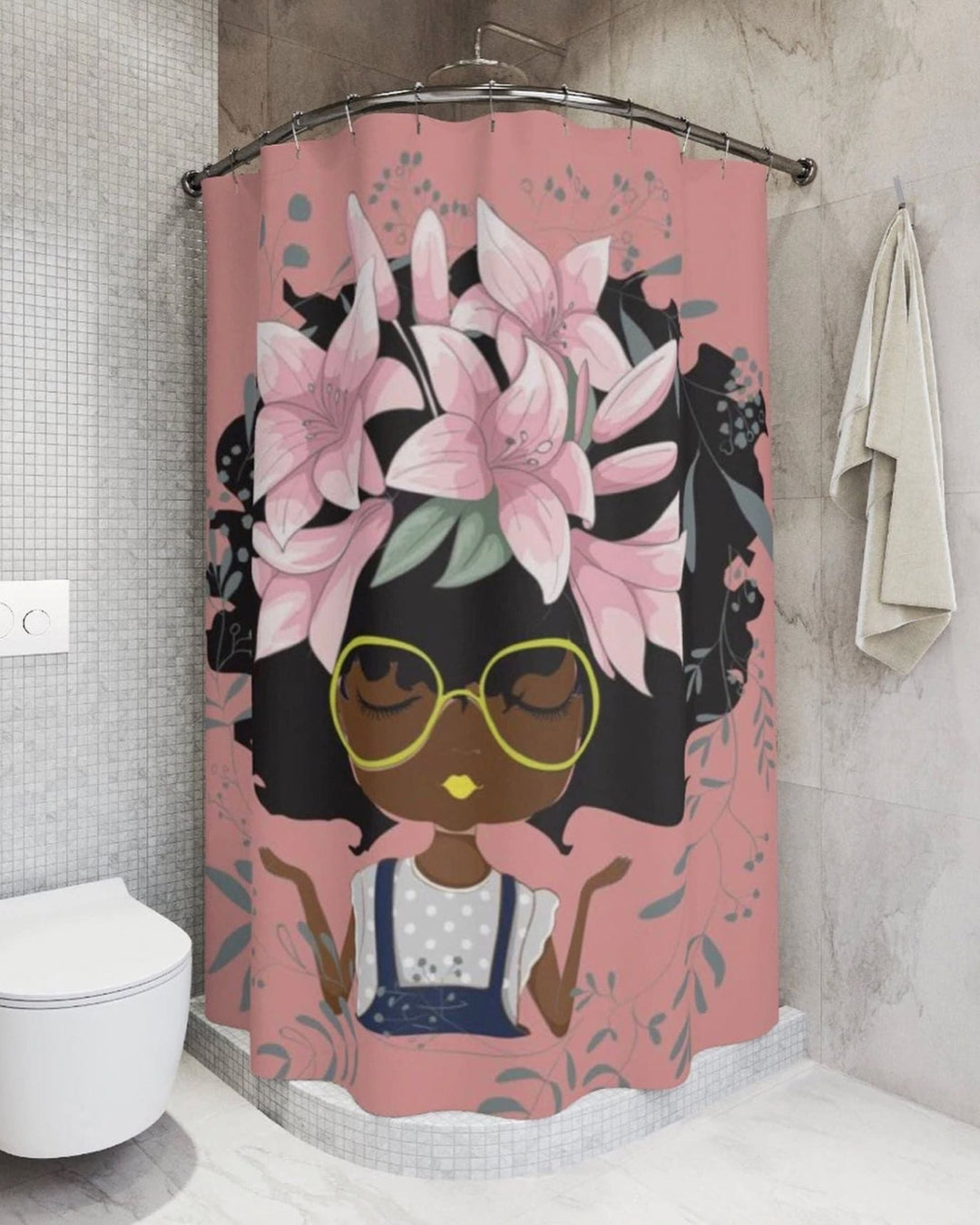 AFROBRATS™ Lily Shower Curtain Pink - Especially Yours