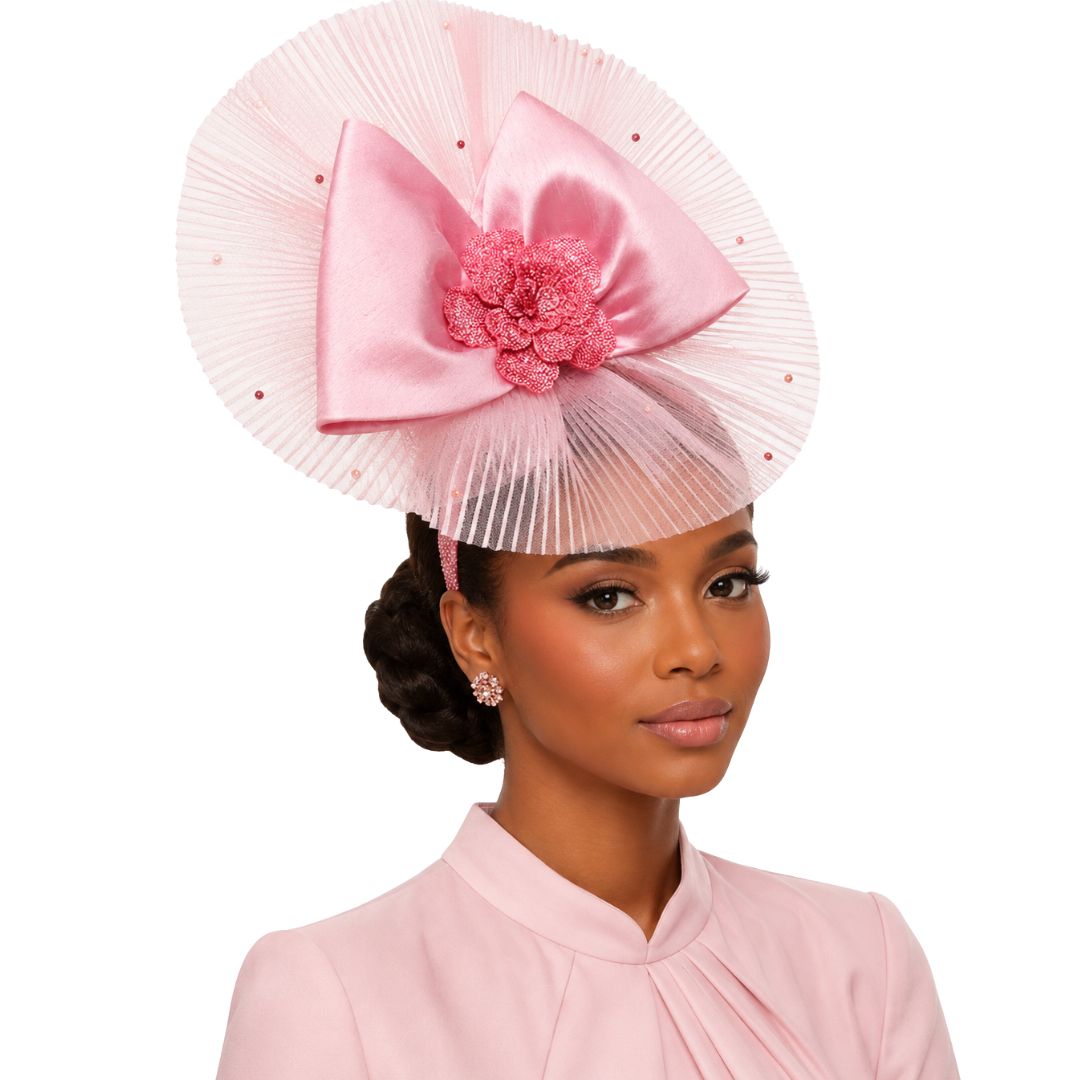 Midnight Rose Pleated Disc Fascinator - Whittall & Shon