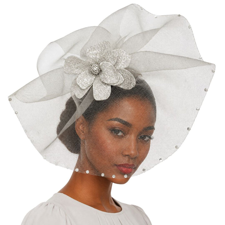 Deena Crystal Flower Illusion Pinwheel Fascinator - Whittall & Shon
