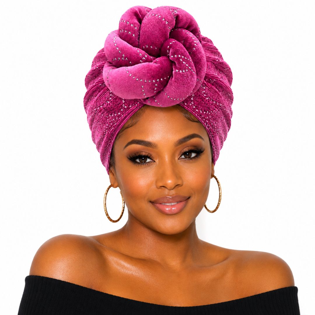 Elegant Rhinestone Studded Knot Turban Hair Wrap - Especially Yours