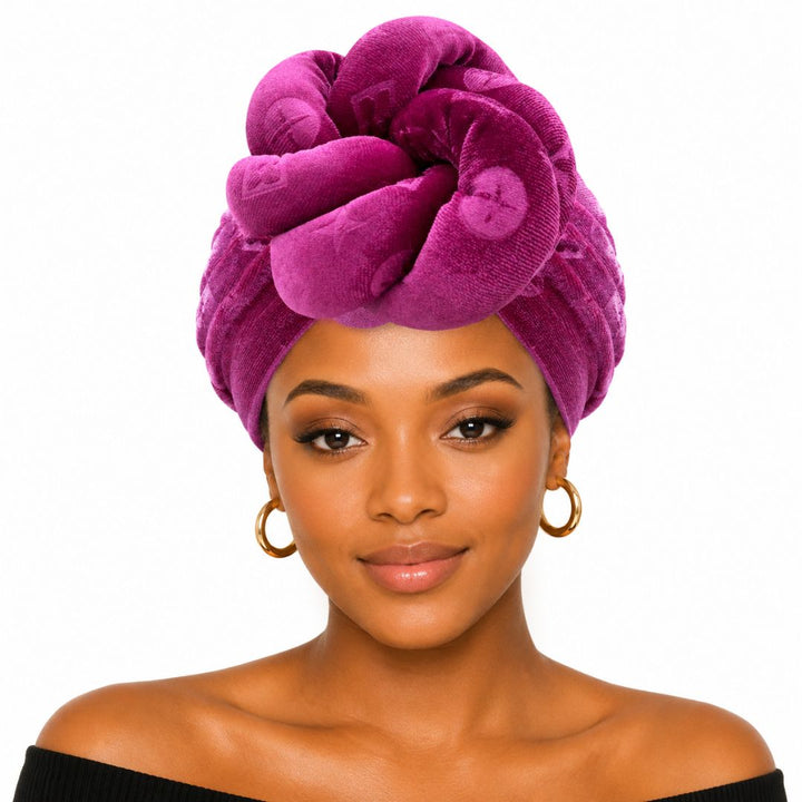 Sculpted Floral Knot Accent Turban Hair Wrap - Especially Yours