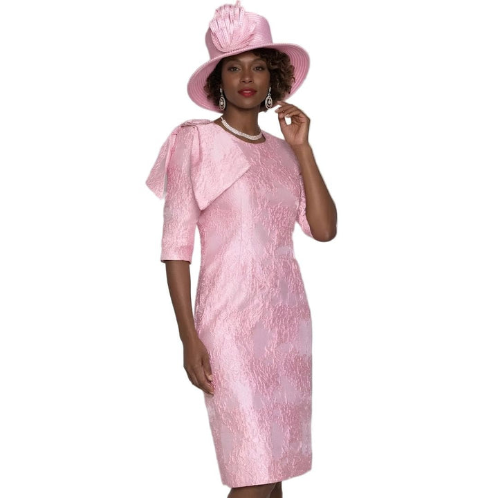 Elegant Pink Jacquard Sheath Dress by Lily & Taylor - Especially Yours
