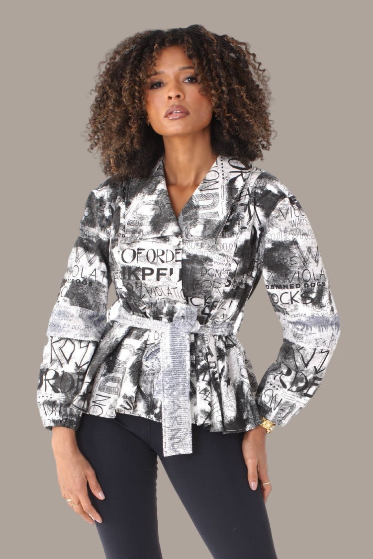 Printed Peplum Jacket - 81785 - Especially Yours