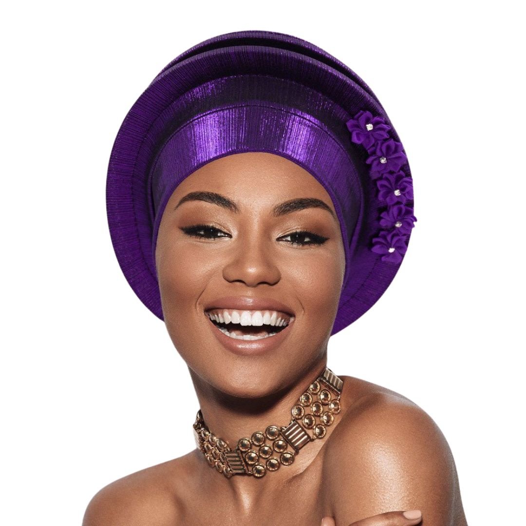 Floral Accent Structured Turban Hair Wrap - Especially Yours