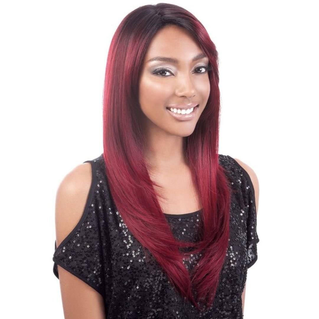 STELLA Long Side Bang Curlable Synthetic Wig - MoTown Tress - Especially Yours