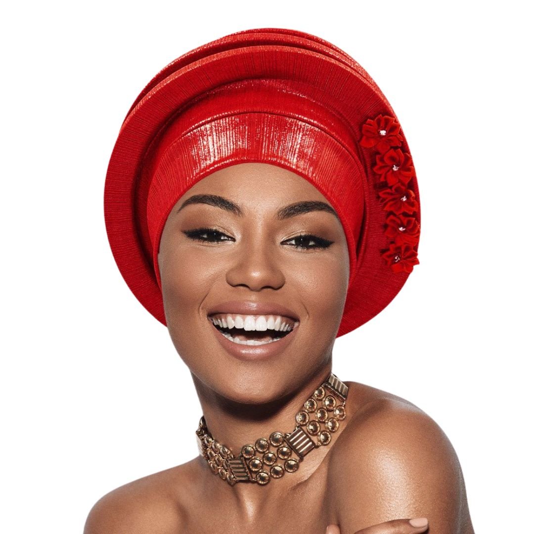 Floral Accent Structured Turban Hair Wrap - Especially Yours