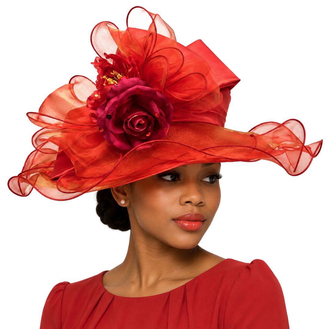 Hummingbird Organza Wide Brim Church Hat - Whittall & Shon - Especially Yours
