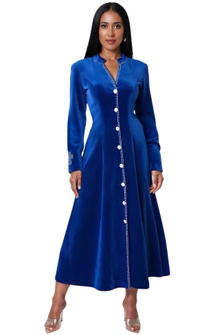 Plus Size Velvet Church Robe with Crystal Trim -41031W