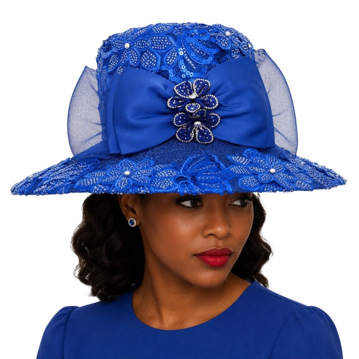 Mika Beaded Lace Wide Brim Church Hat - Whittall & Shon - Especially Yours