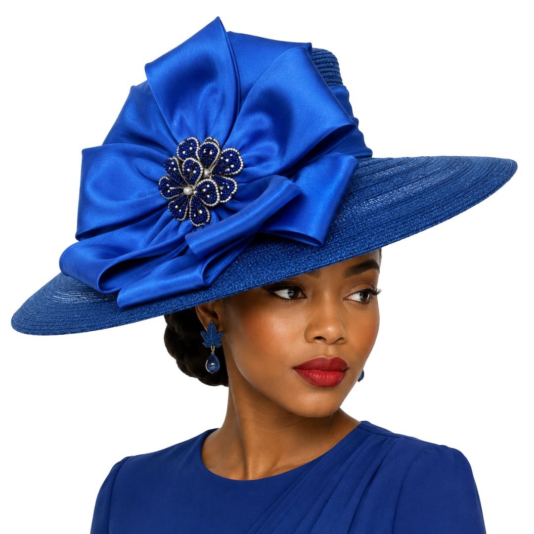 Carmen Wide Brim Satin Bow Church Hat - Whittall & Shon - Especially Yours