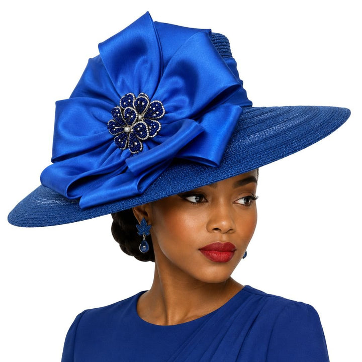 Carmen Wide Brim Satin Bow Church Hat - Whittall & Shon - Especially Yours