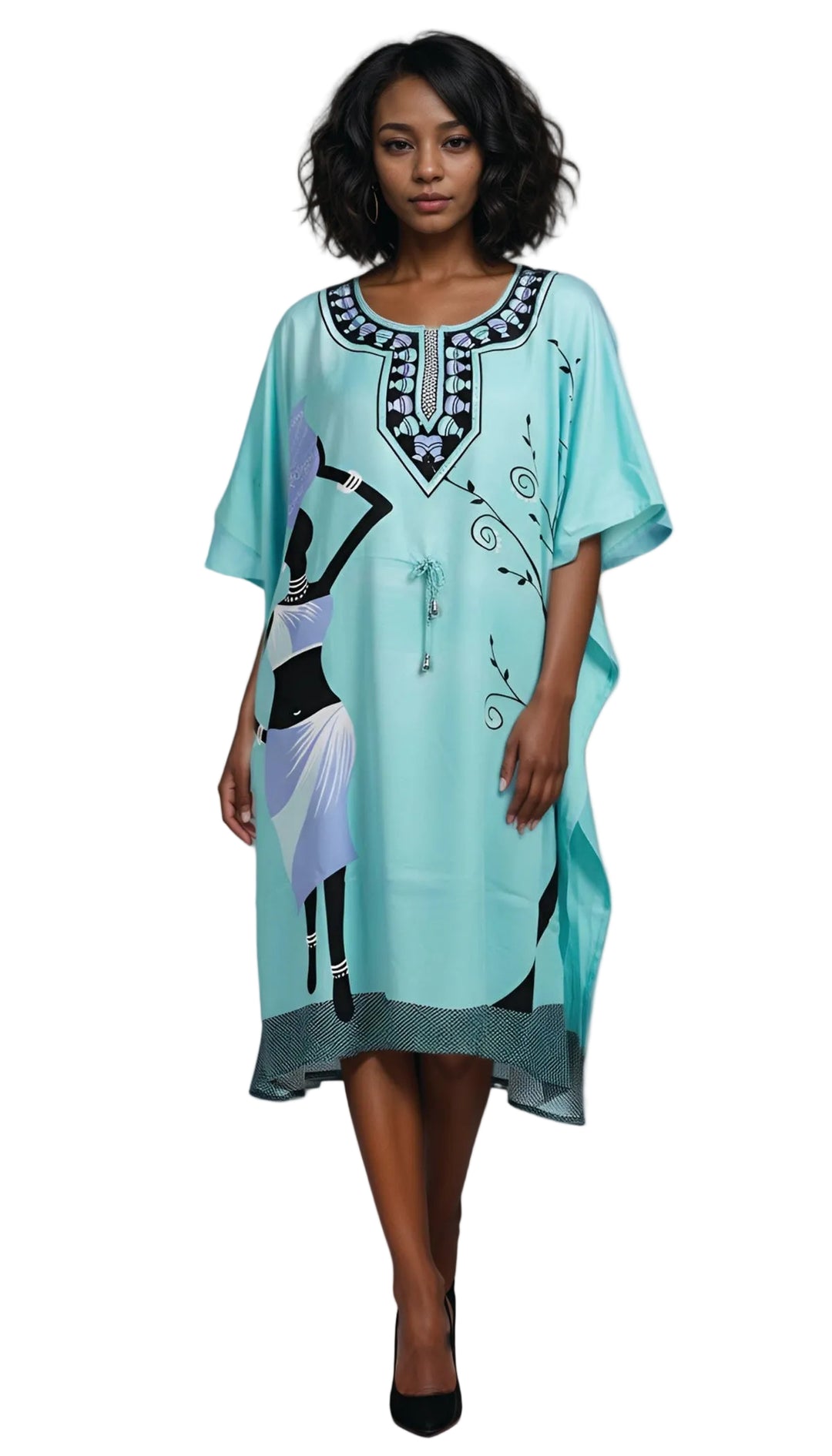 Microfiber Tunic Caftan | Soft Tribal Print Tunic Dress for Women Microfiber Tunic Caftan | Soft Tribal Print Tunic Dress for Women
